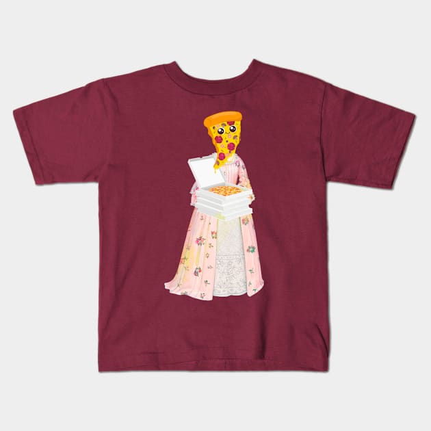 Pizza Brained Kids T-Shirt by VultureVomitInc